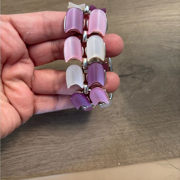 Elegant Pink and Purple Women's Bracelet - Picture 2 of 5